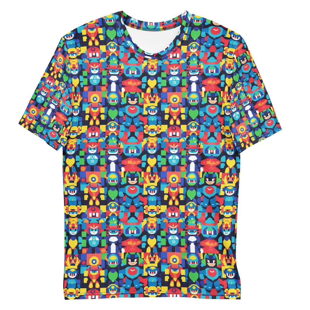 Men's All Over Print T-shirt Megaman-Style Video Game Character Style Retro Art Summer Tshirt For Men Shirt For Spring Womens Shirt All Over