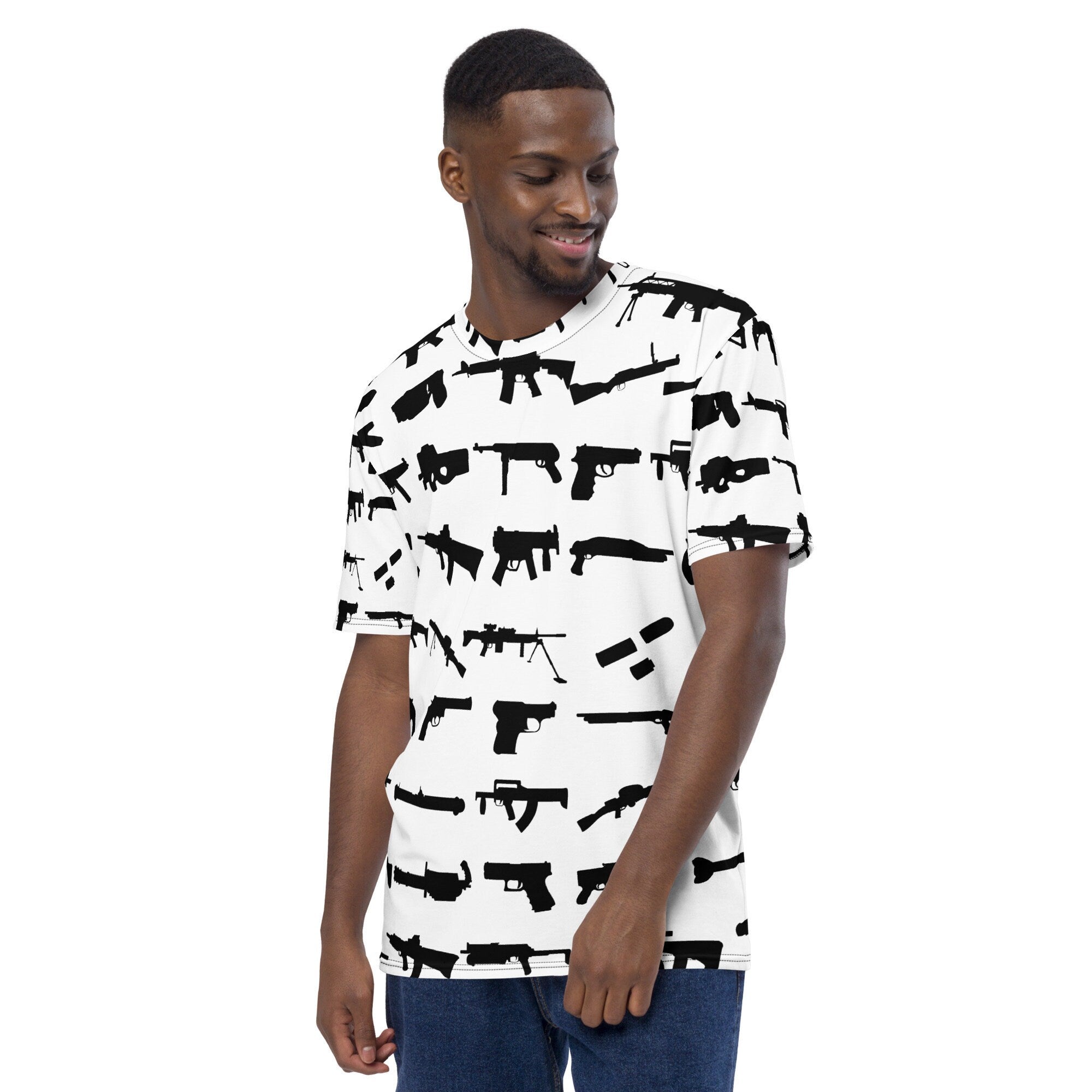 Gun Lover Mens All Over Print T-shirts SVG Image Hunter Shirt Range Target Hunting Tee Rifle Aim Shooting Shooter Shotgun Pistol Handgun