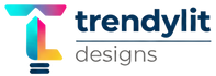 Logo of Trendylit Designs with a colorful 'TL' on a white background