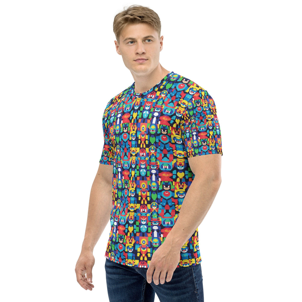 Men's All Over Print T-shirt Megaman-Style Video Game Character Style Retro Art Summer Tshirt For Men Shirt For Spring Womens Shirt All Over