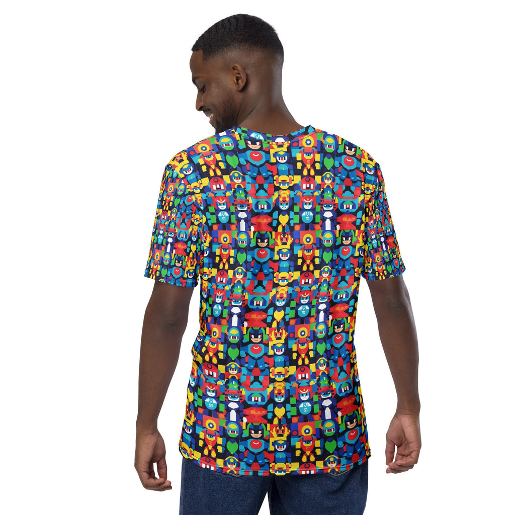 Men's All Over Print T-shirt Megaman-Style Video Game Character Style Retro Art Summer Tshirt For Men Shirt For Spring Womens Shirt All Over