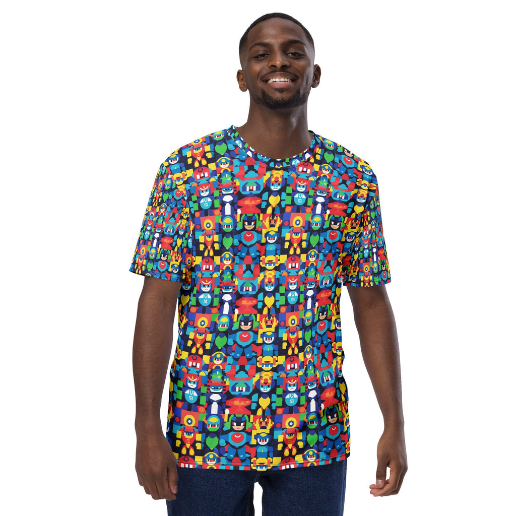 Men's All Over Print T-shirt Megaman-Style Video Game Character Style Retro Art Summer Tshirt For Men Shirt For Spring Womens Shirt All Over
